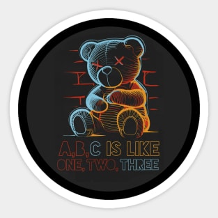 Neon teddy bear toy Sticker